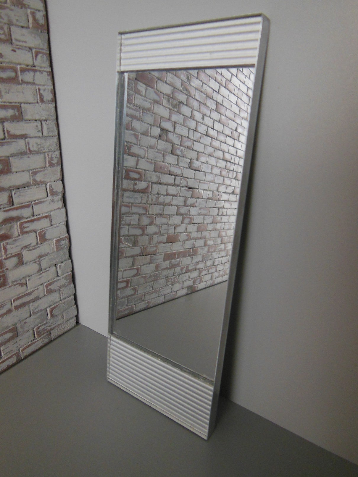 Silver Wave Floor Mirror