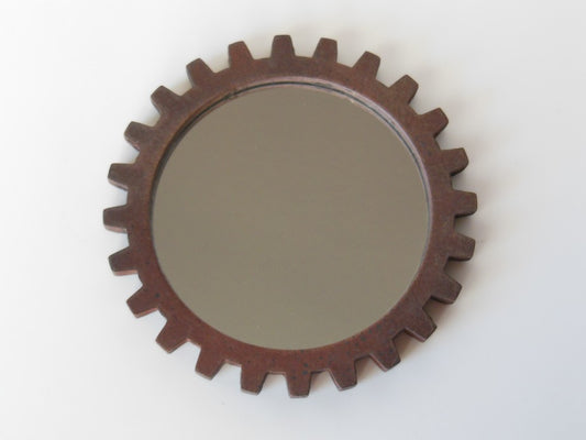 Gear Wall Mirror in Rust