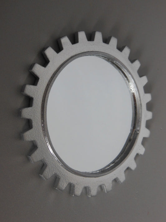 Gear Wall Mirror in Silver