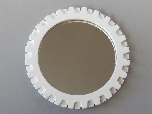 Gear Wall Mirror in White