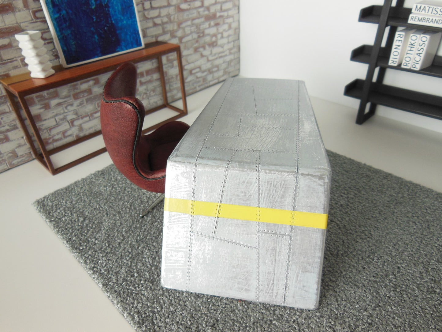 Aviator Desk with Yellow Stripe