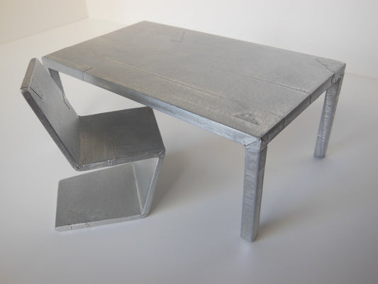 Vintage Metal Parsons Desk and Chair