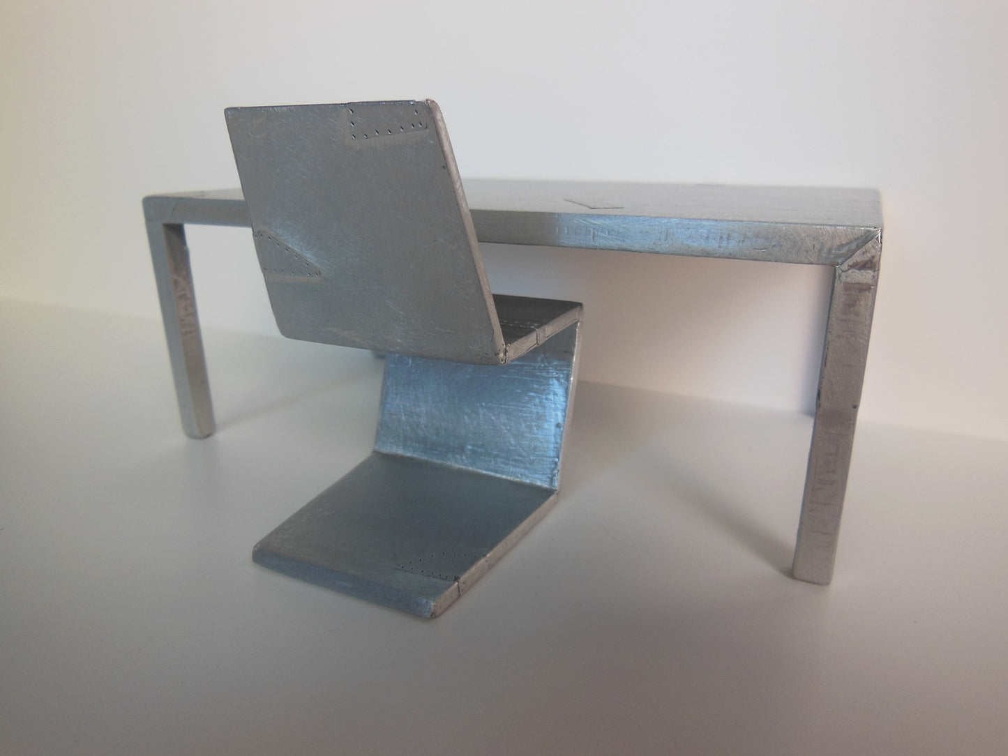 Vintage Metal Parsons Desk and Chair