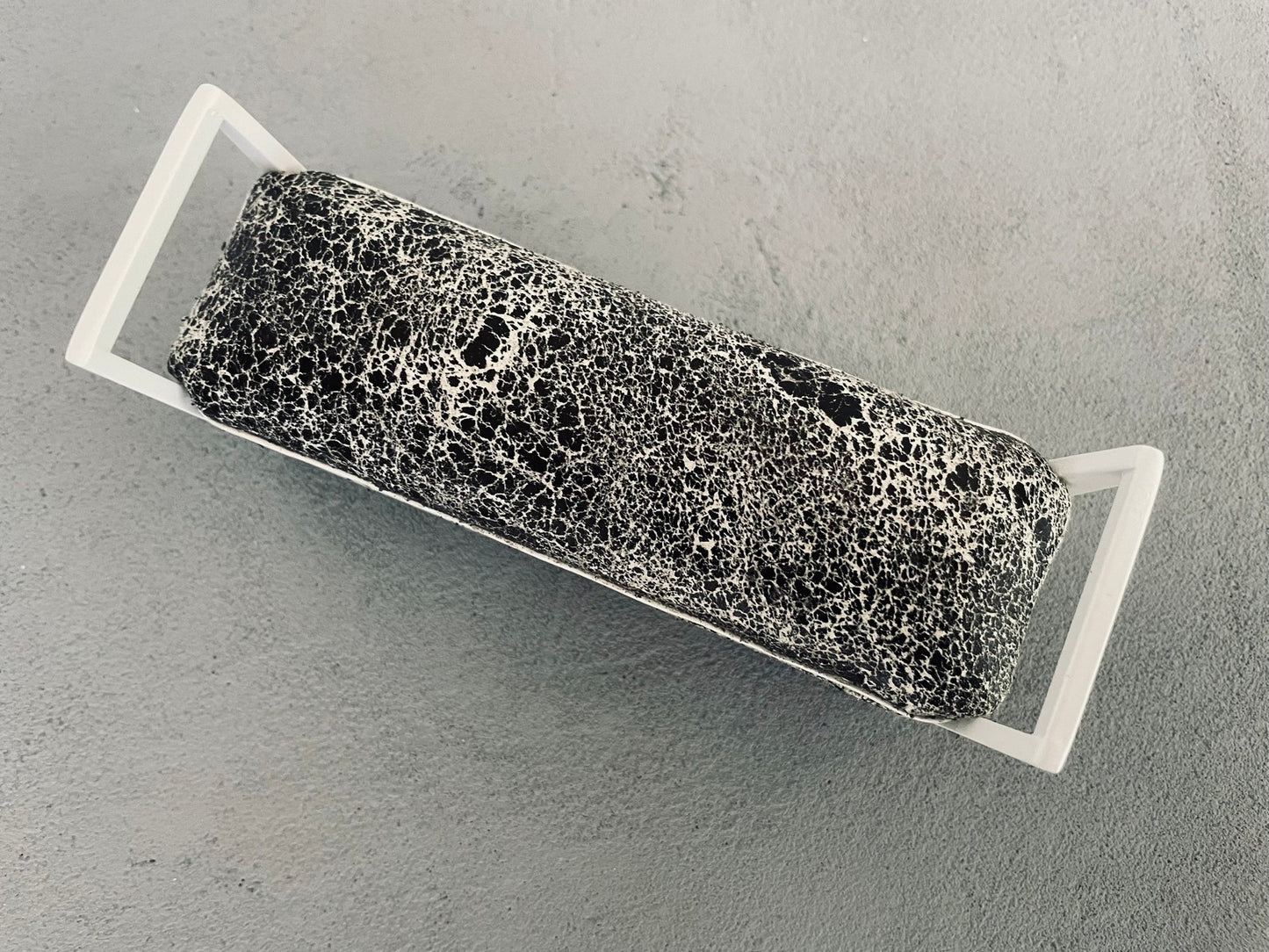 Noah Bench in Spatter Fabric with White Frame