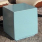 Blue Painted Wood Cube