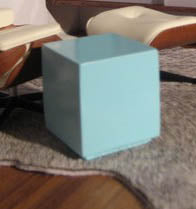 Blue Painted Wood Cube