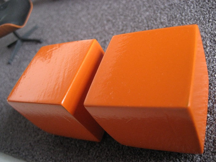 Orange Painted Wood Cube