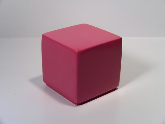 Pink Painted Wood Cube
