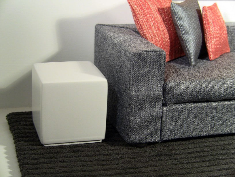 White Painted Wood Cube