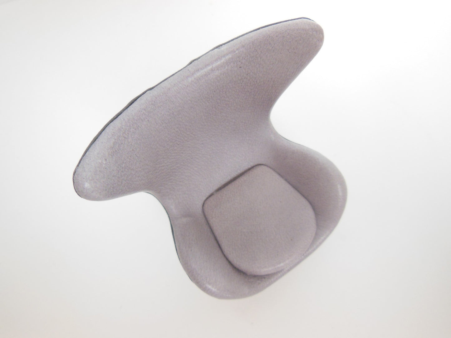 Egg Chair in Gray Leather with Dark Gray Trim
