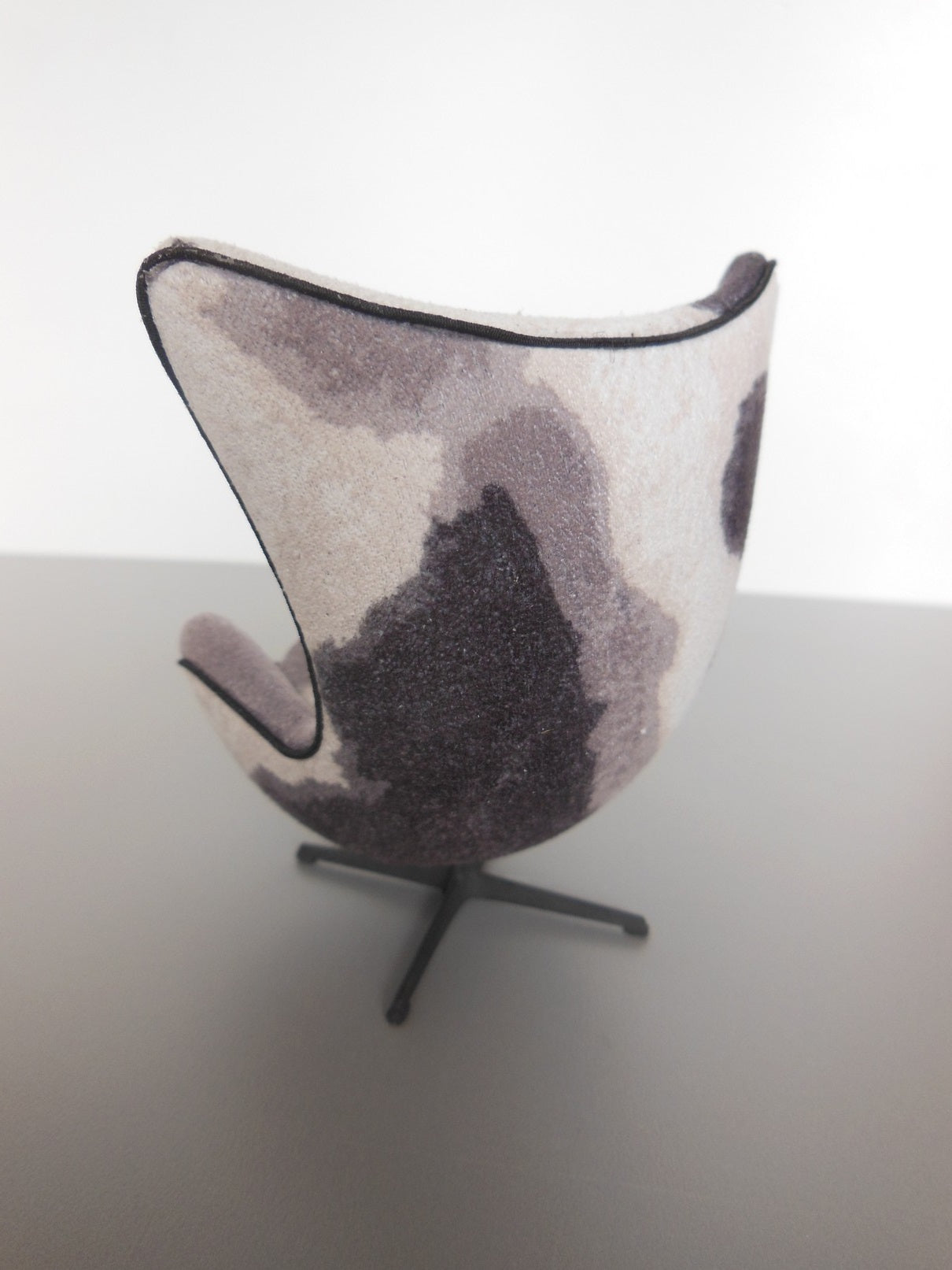 Egg Chair in Pony Print Fabric with Black Base
