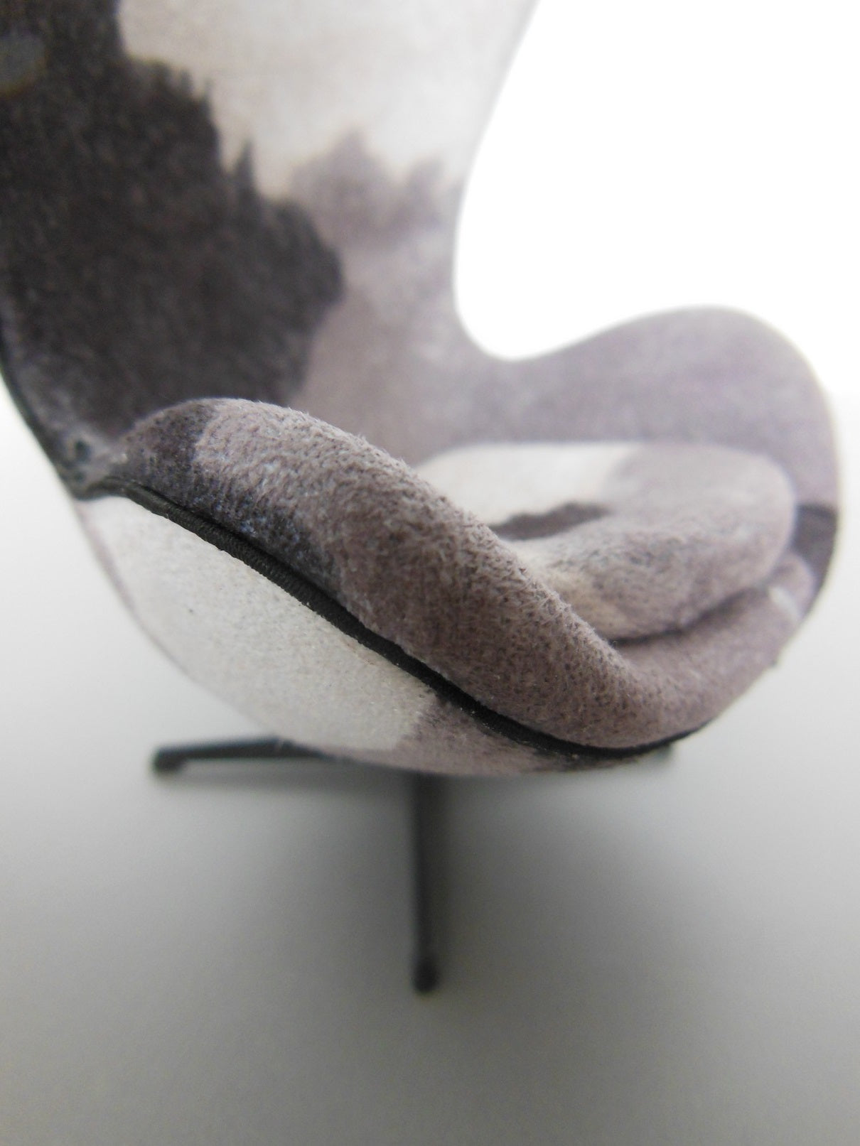 Egg Chair in Pony Print Fabric with Black Base