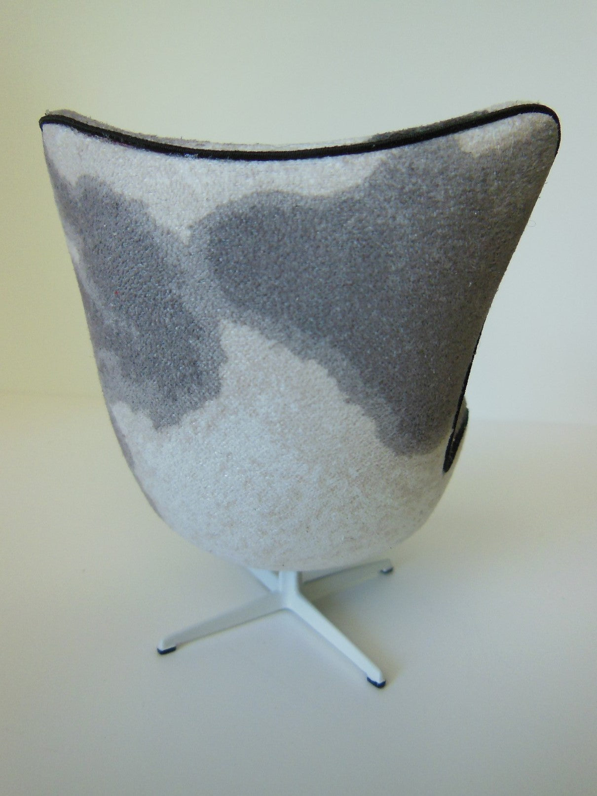 Egg Chair in Pony Print Fabric with White Base