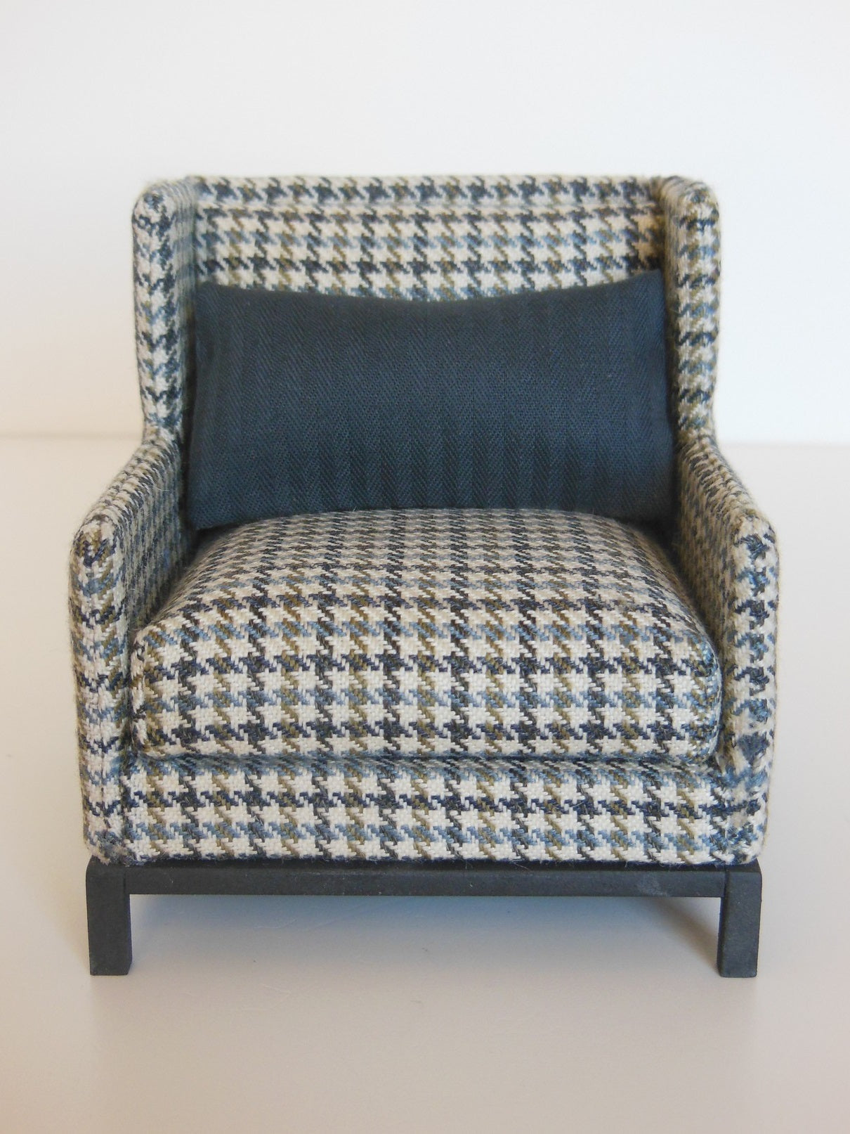 Marcel Wingback Chair in Houndstooth
