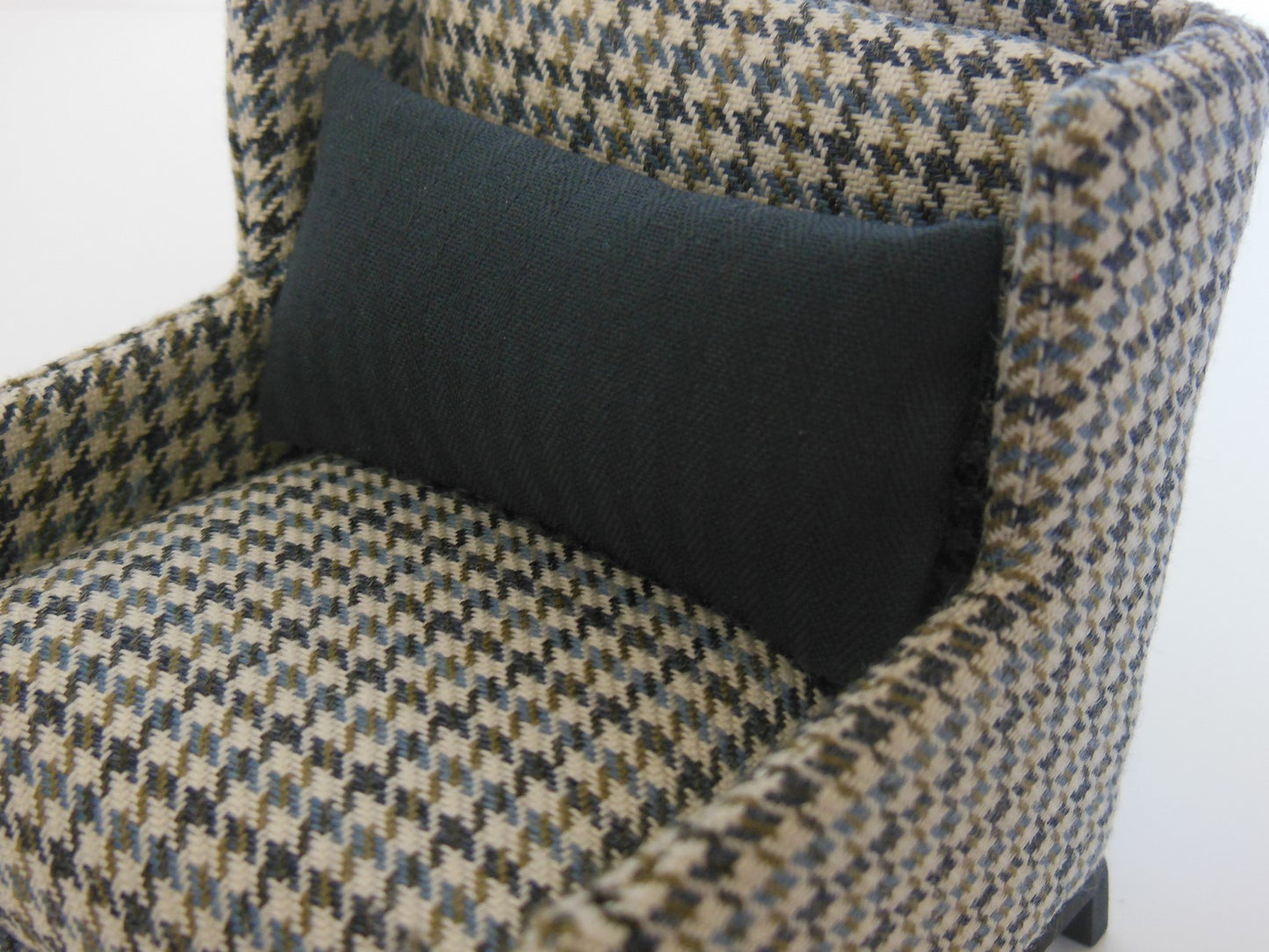 Marcel Wingback Chair in Houndstooth