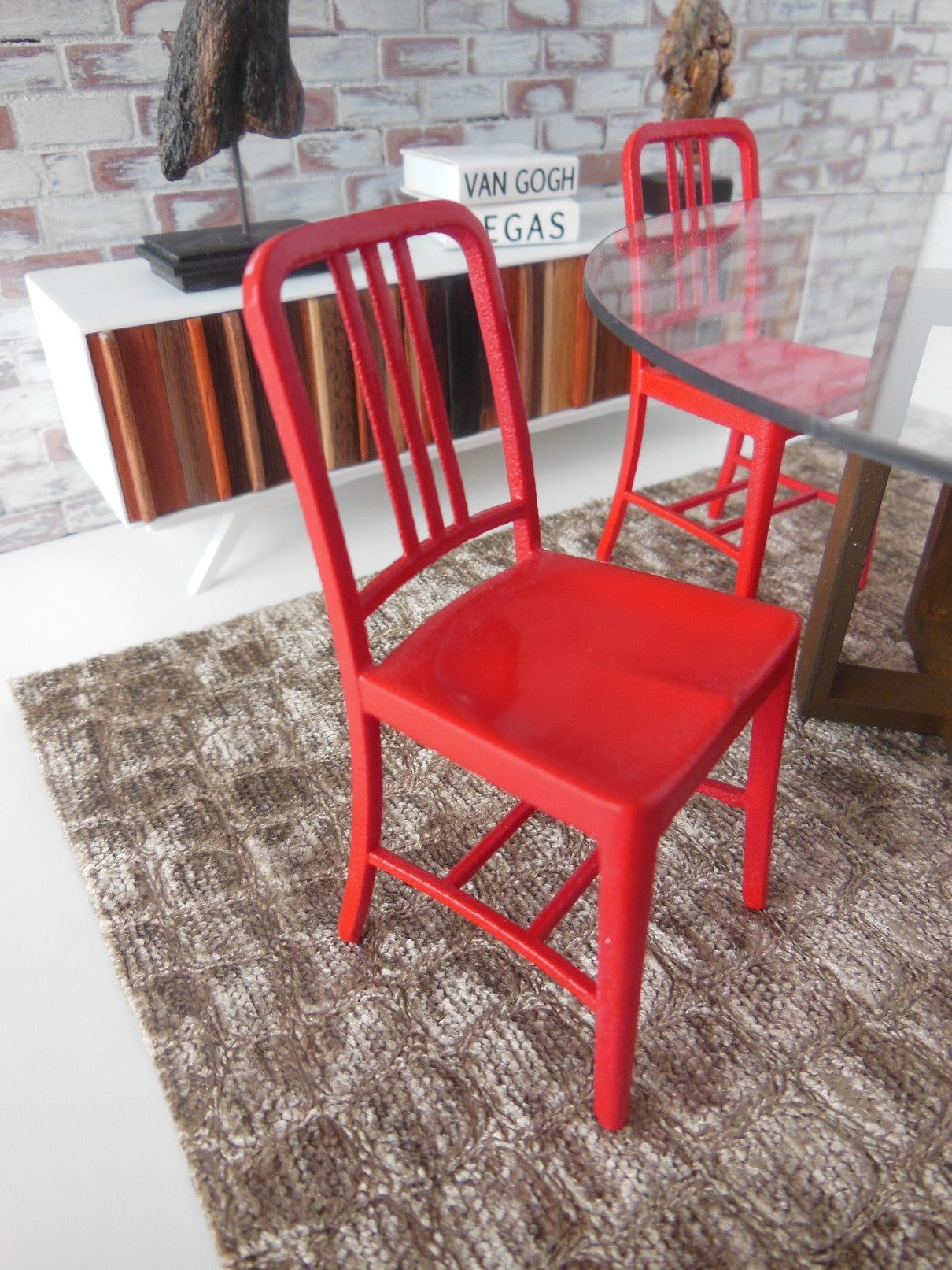 Navy Chair in Red