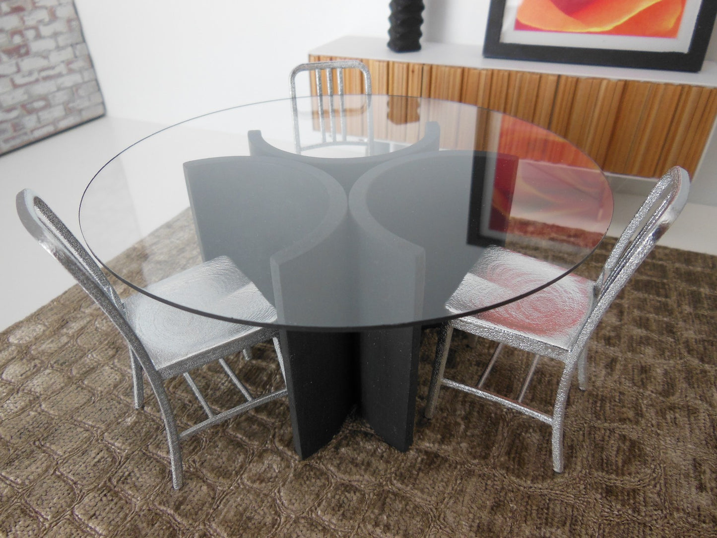 Navy Chair in Silver
