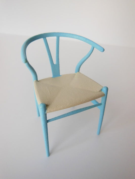 Wishbone Chair - Blue Series (Light Blue) with Natural Seat