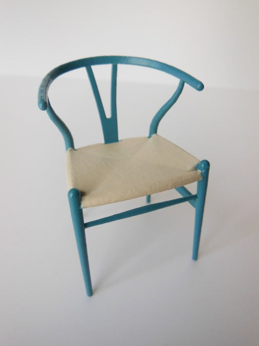 Wishbone Chair - Blue Series (Sky Blue) with Natural Seat