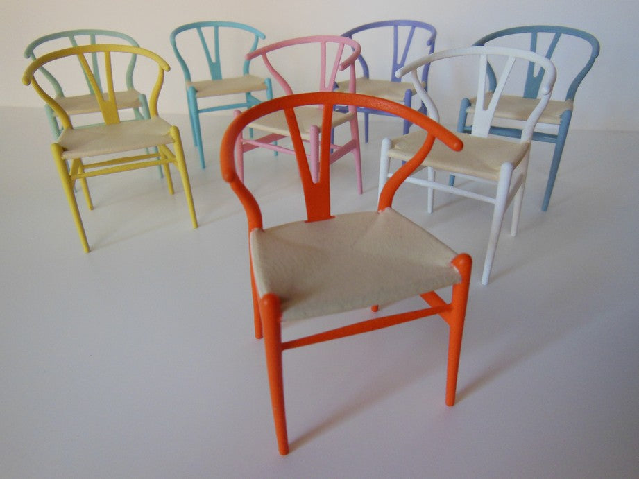 Wishbone Chair - Orange with Natural Seat