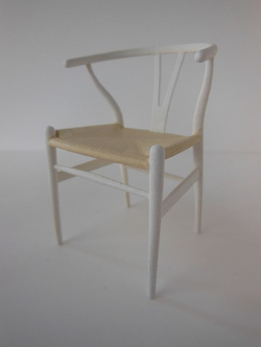 Wishbone Chair - White with Natural Seat