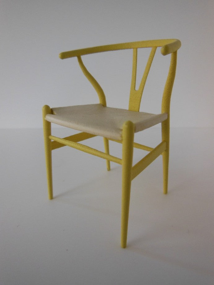 Wishbone Chair - Yellow with Natural Seat