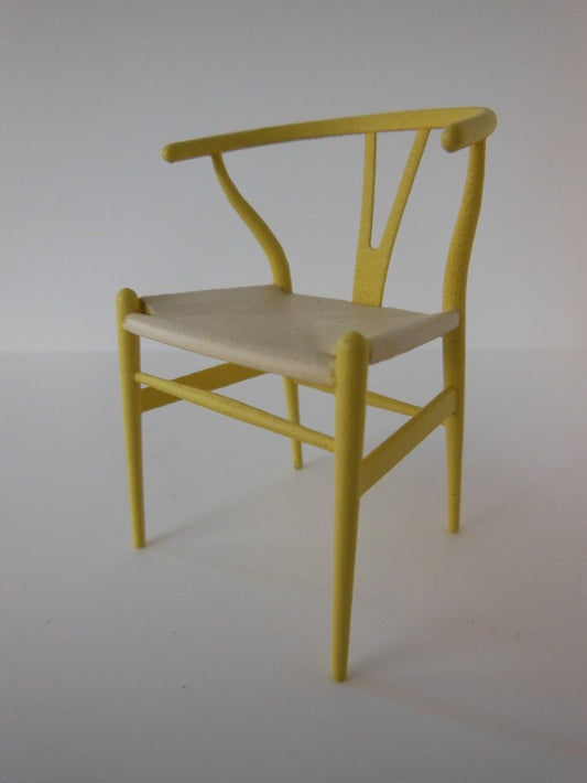 Wishbone Chair - Yellow with Natural Seat