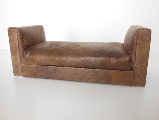 Preston Two Arm Chaise in Vintage Brown