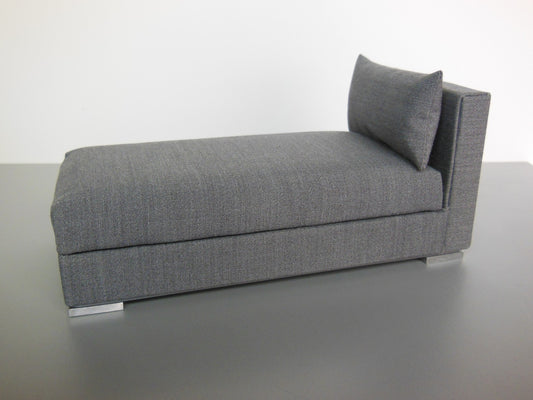 Preston One Arm Chaise in Gray