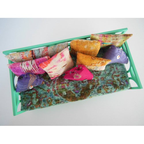 Cortez Daybed with Teal Frame and Moroccan Print Mattress and Pillows
