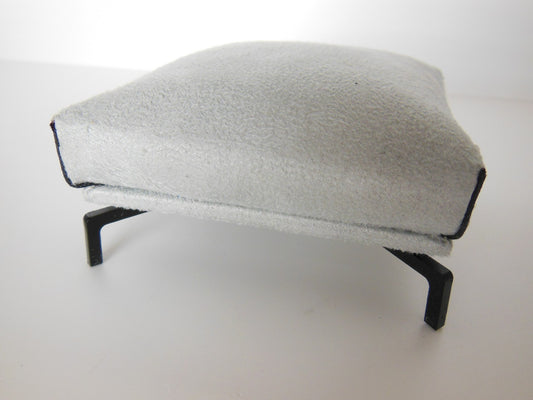 Lusso Ottoman in Gray Micro Suede