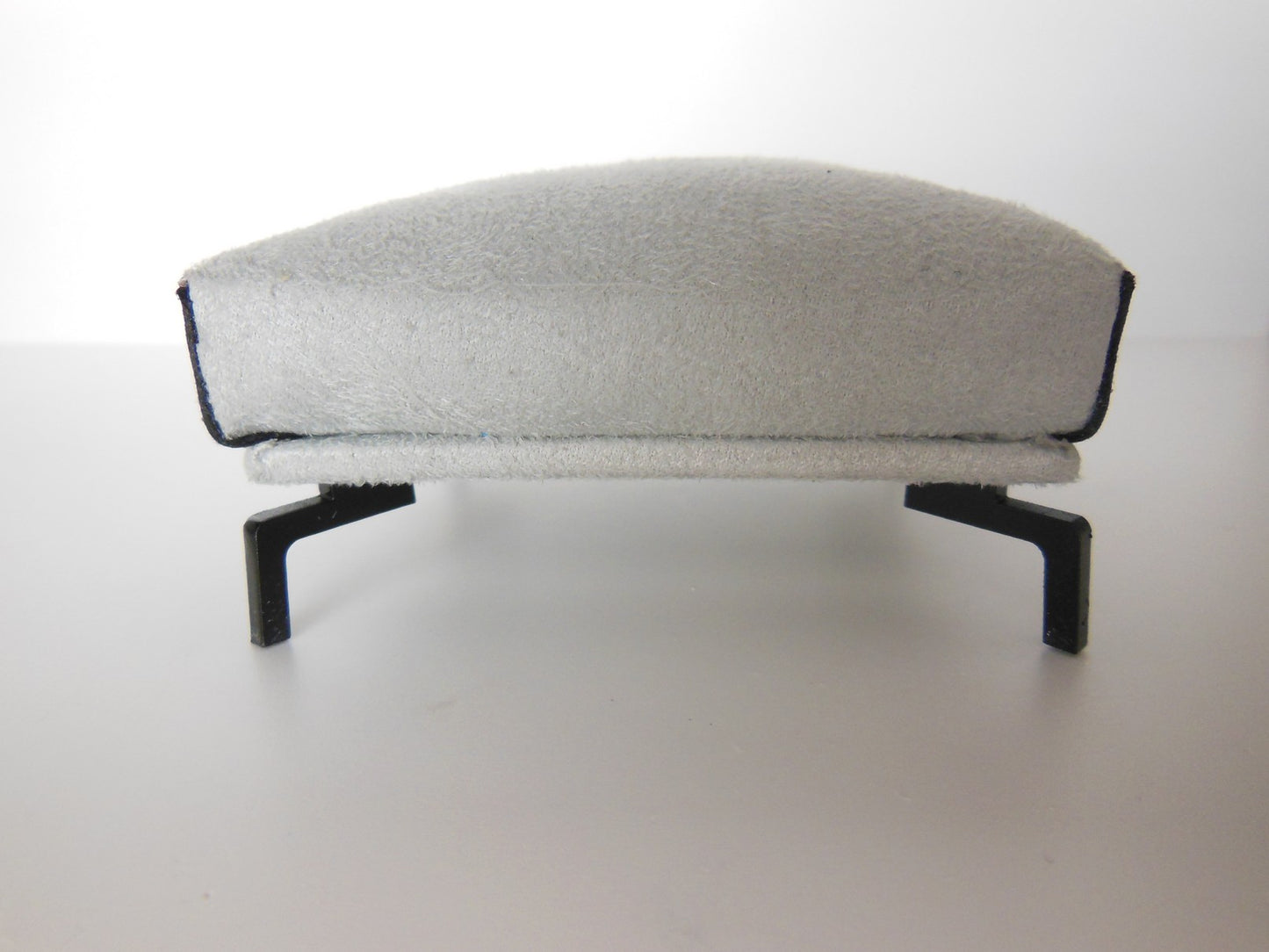 Lusso Ottoman in Gray Micro Suede