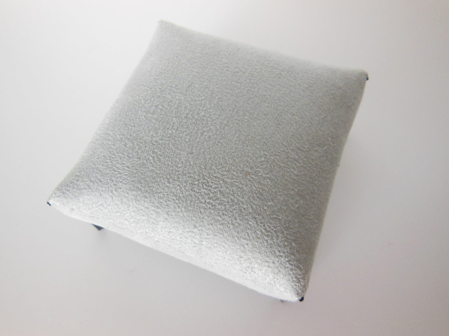 Lusso Ottoman in Gray Micro Suede