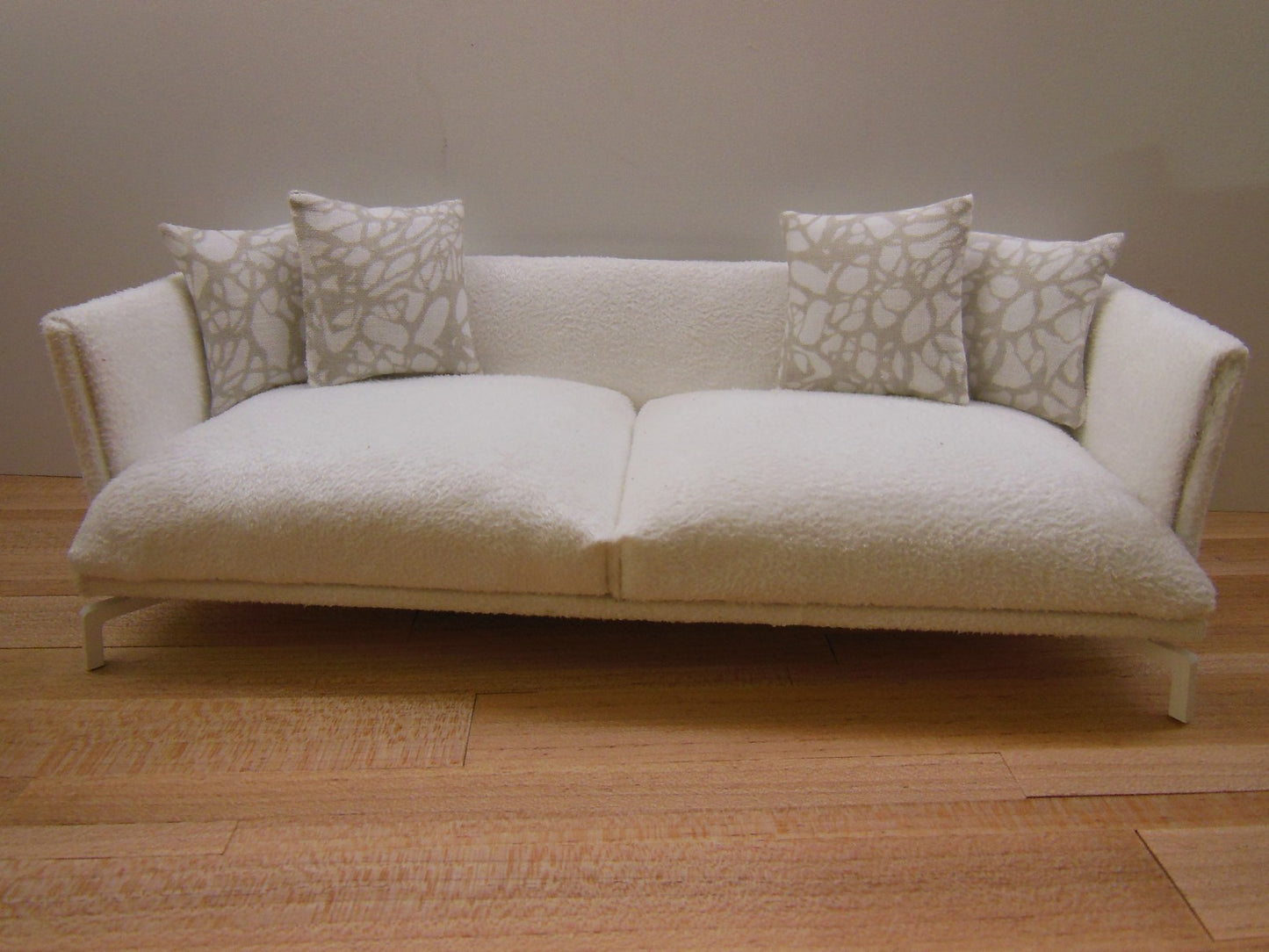 Lusso Couch in White Micro Suede