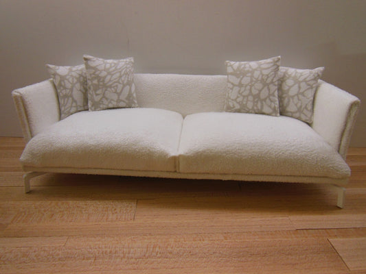 Lusso Couch in White Micro Suede