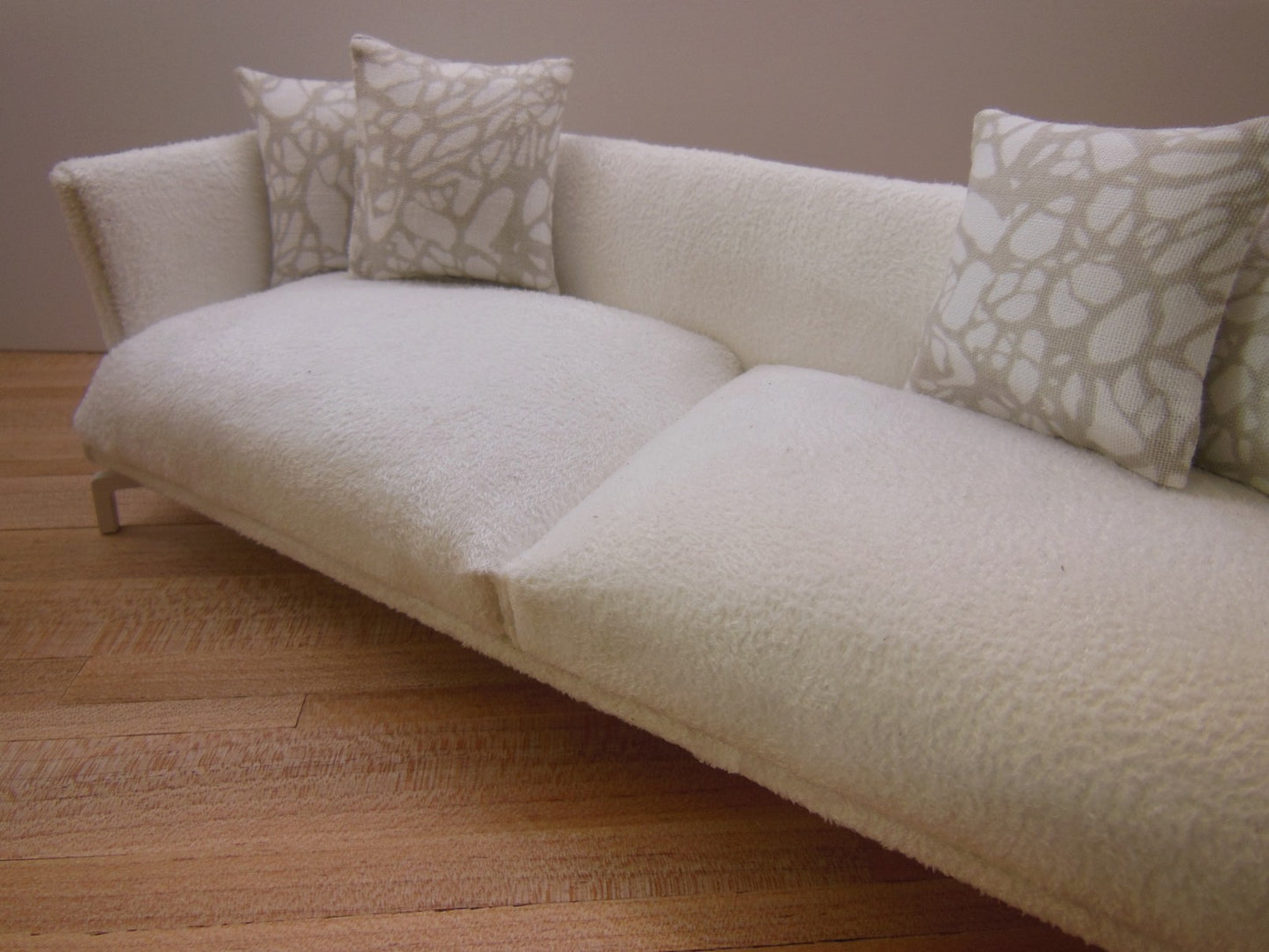 Lusso Couch in White Micro Suede