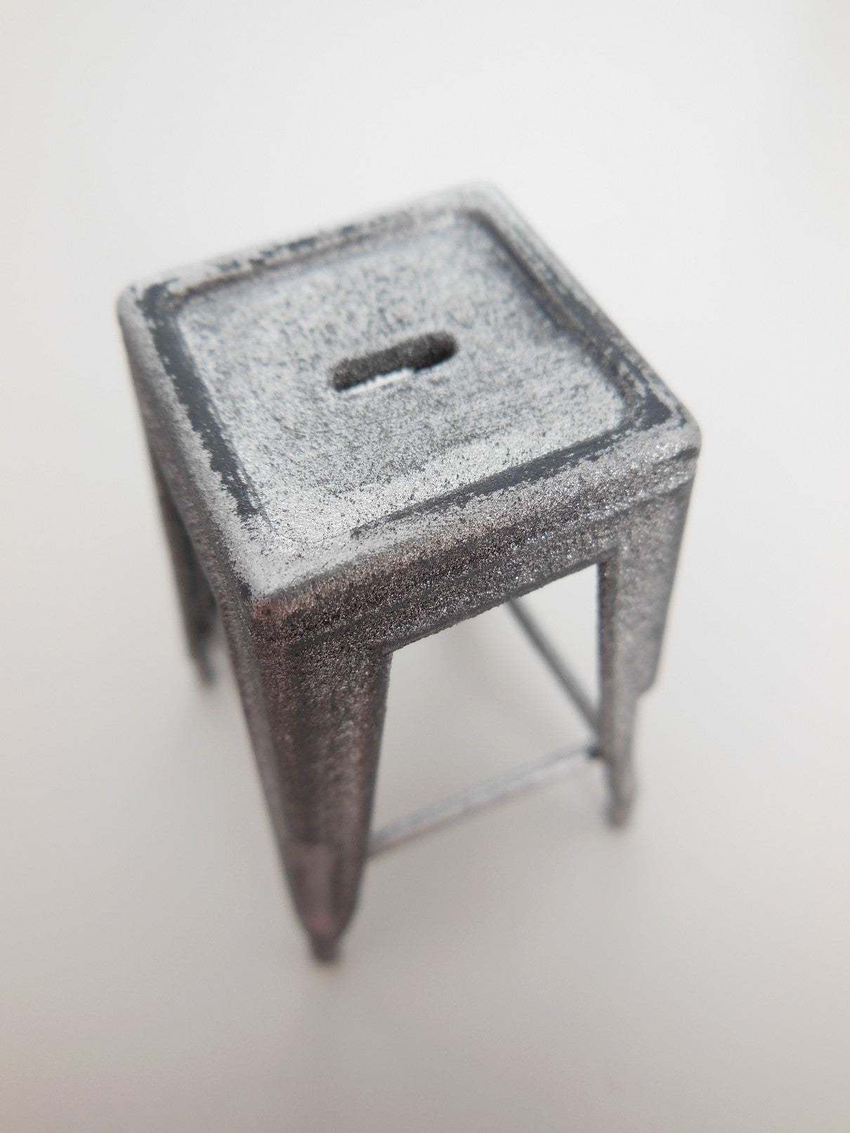 Tolix Stool in Vintage Silver