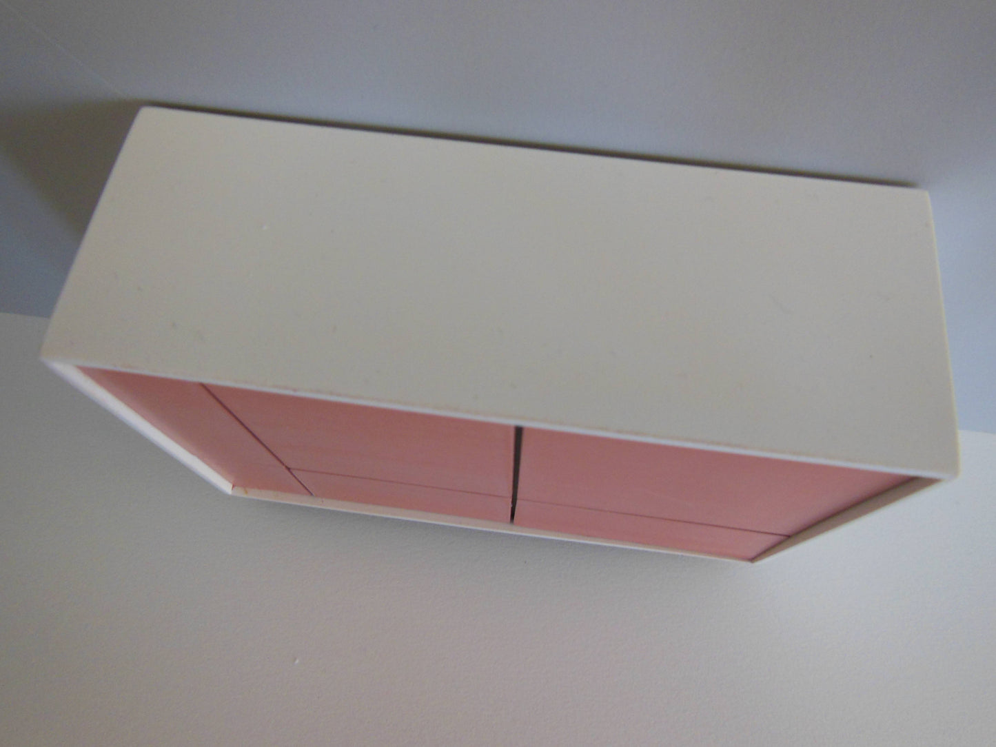 Mid Century Cabinet in White with Coral Doors