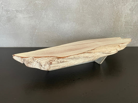 White Wash Driftwood Coffee Table with Cross Base