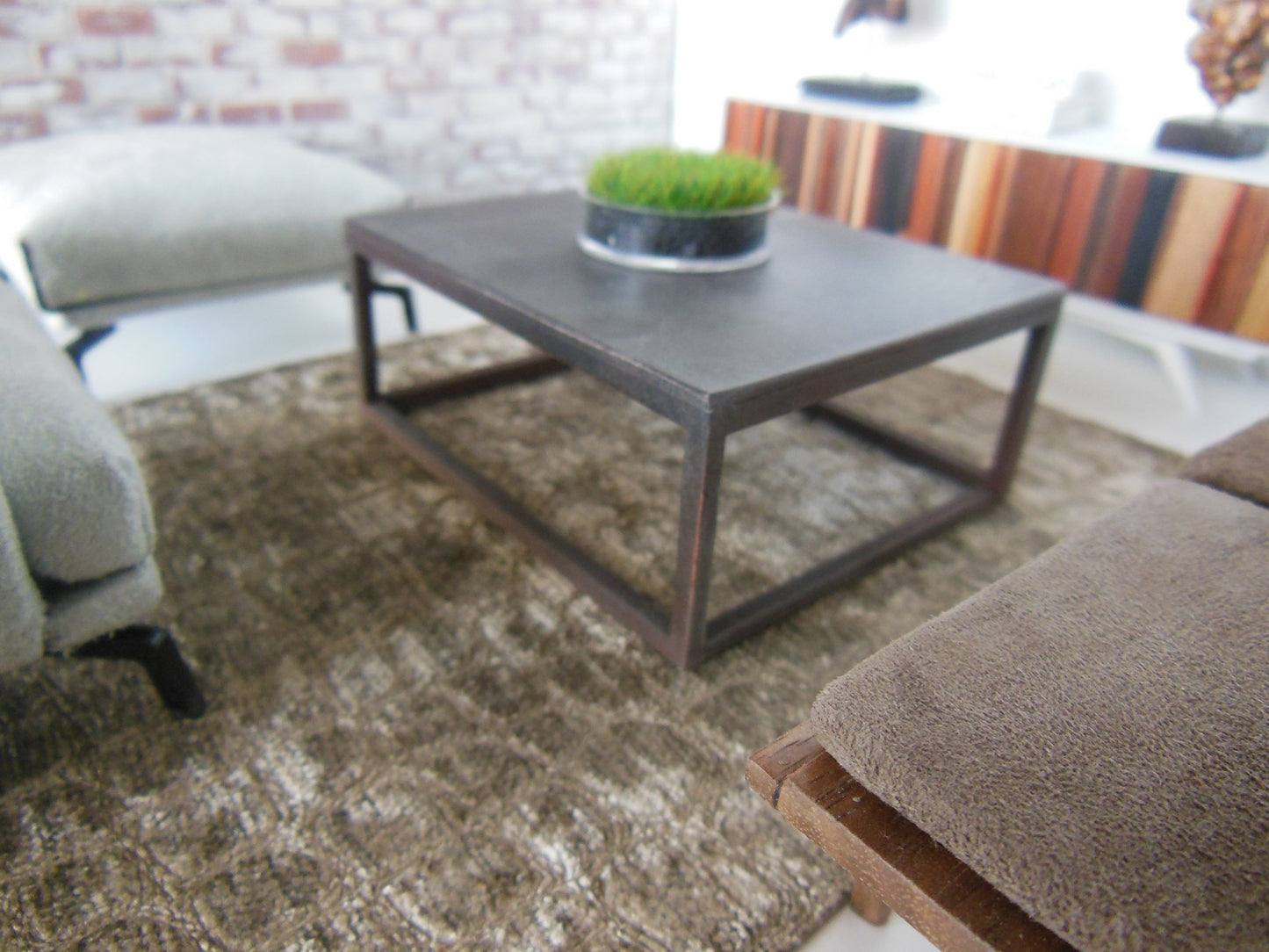 Parsons Coffee Table with Burnished Black Top and Base