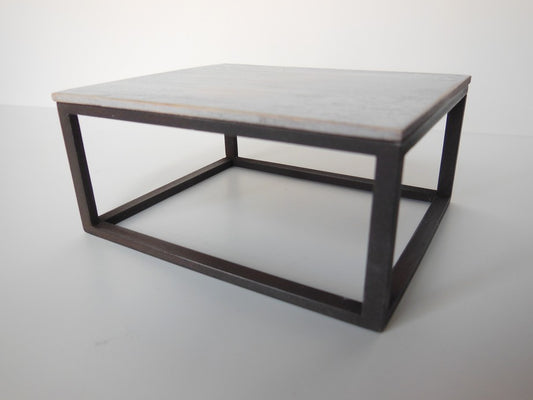 Parsons Coffee Table with White Wash Top and Black Base
