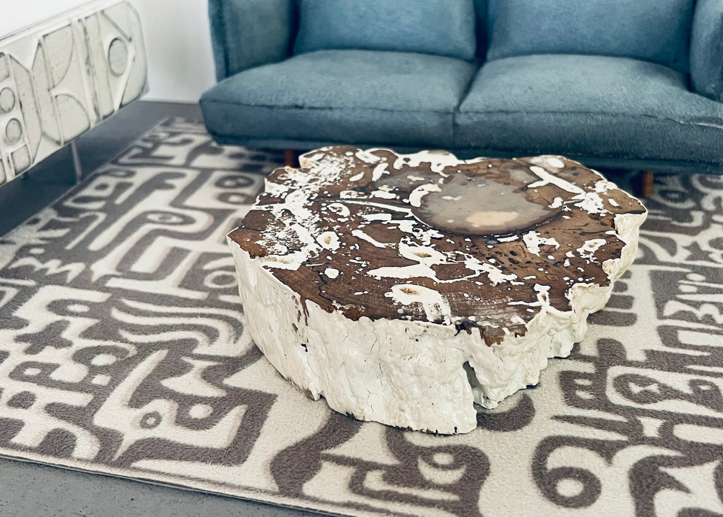 Seastrand Coffee Table Whitewash Finish and Natural Top