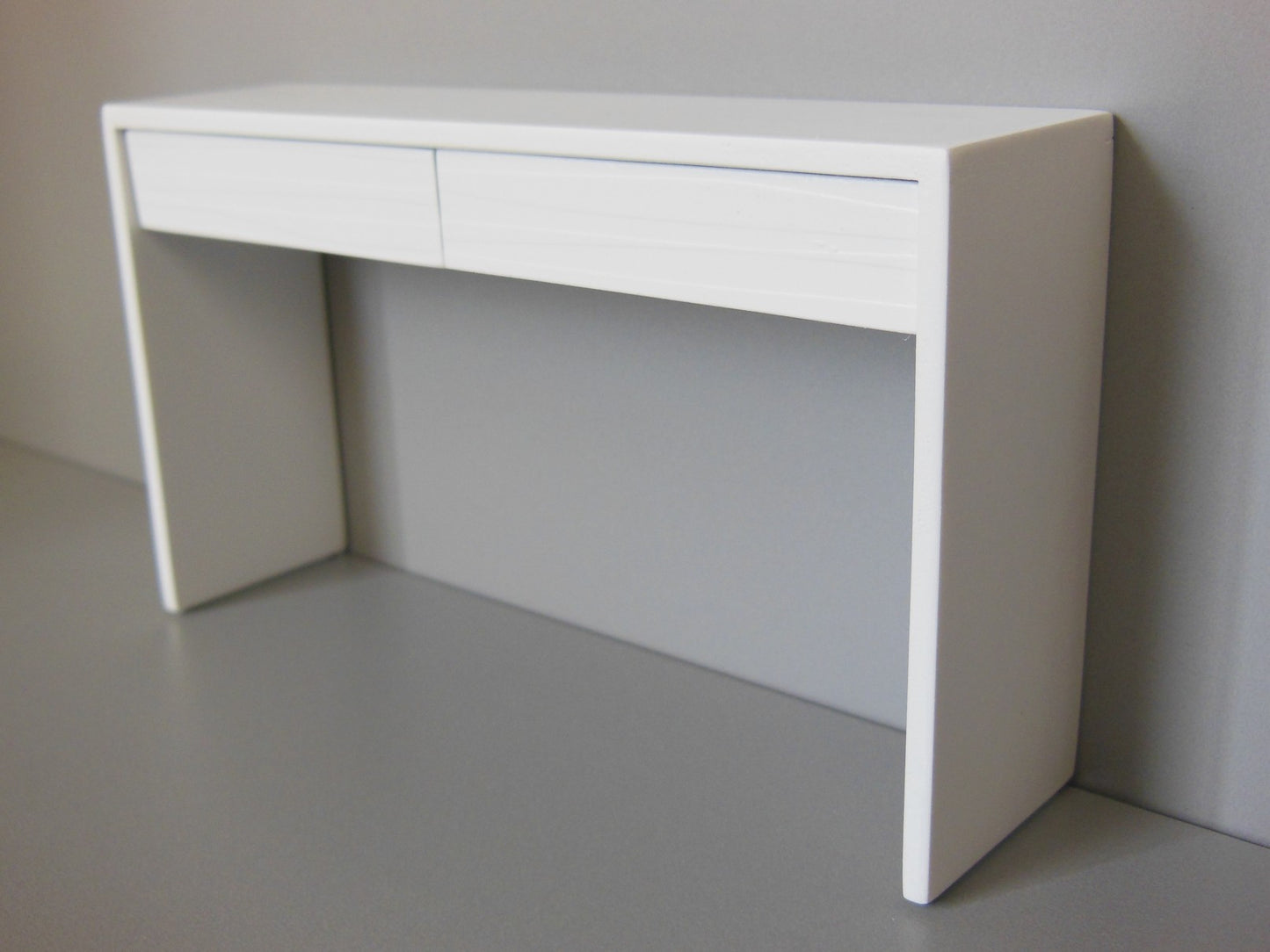Emerson Console Table with White Base and White Drawers