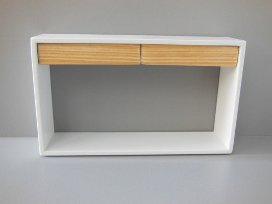 Emerson Console Table with White Base and Cypress Drawers