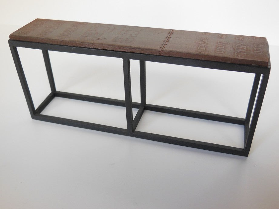 Industrial Console Table - Black Base with Rusted Top