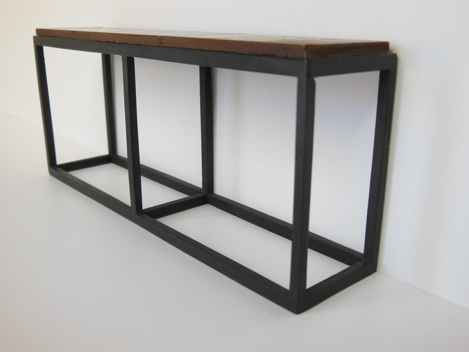 Industrial Console Table - Black Base with Rusted Top