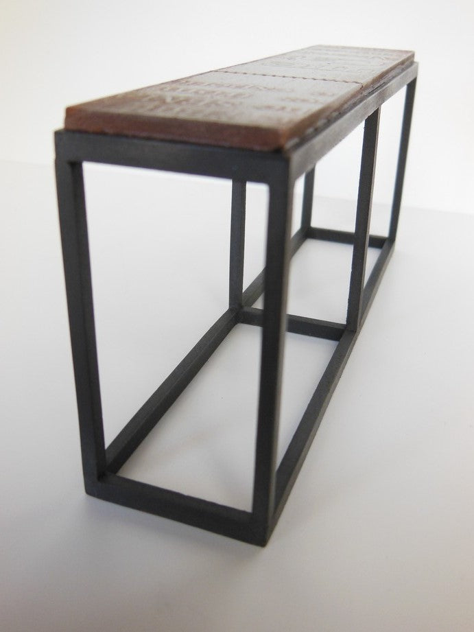 Industrial Console Table - Black Base with Rusted Top