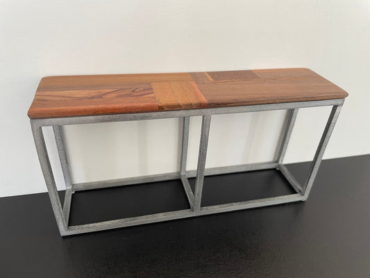 Industrial Console Table - Silver Base with M.U.T.T. Top