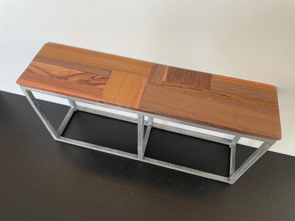 Industrial Console Table - Silver Base with M.U.T.T. Top