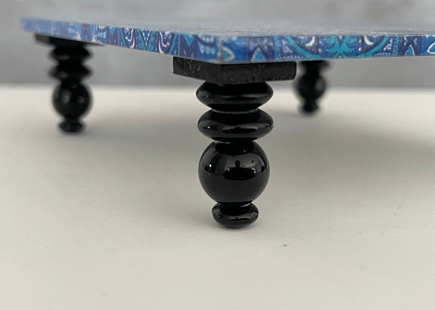 Blue Geometric Square Coffee Table